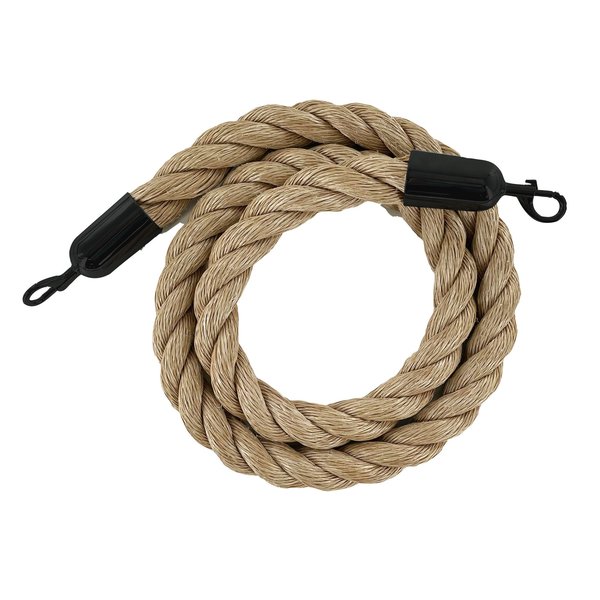 Montour Line Twisted Polyprop.Rope Hemp With Black Snap Ends 6ft.Cotton Core HDPP510Rope-60-HP-SE-BK
